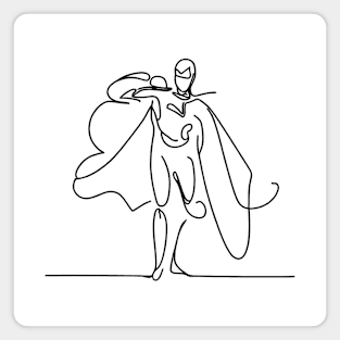 Minimalist line art Superhero Silhouette | Character 3 Magnet